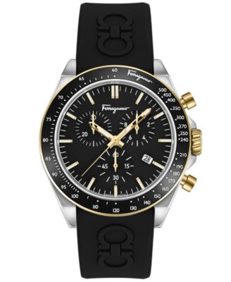 Salvatore Ferragamo - Men's Swiss Chronograph Urban Black Silicone Strap Watch 43mm