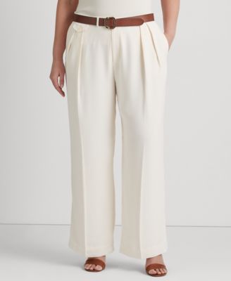 Lauren Ralph Lauren - Plus Size High-Rise Wide-Leg Pants