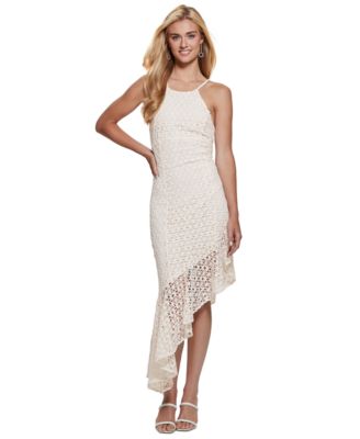 GUESS - Women's Claudia Asymmetric-Hem Lace Dress