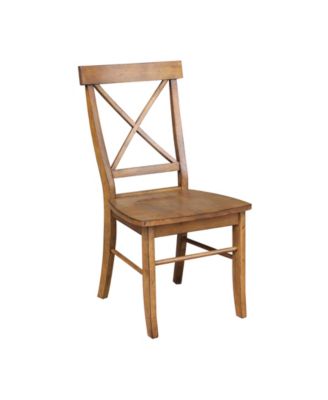 International Concepts - X-Back Chair - With Solid Wood Seat , Set of 2
