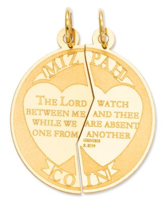 Macy's - 14k Gold Charm, Mizpah Break-Apart Charm