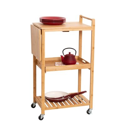 Honey Can Do - 38" Bamboo Rolling Kitchen Cart