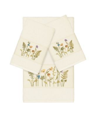 Linum Home - Turkish Cotton Serenity 3-Pc. Embellished Towel Set
