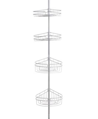 Kenney - 4-Tier Spring Tension Shower Corner Pole Caddy with Razor Holder