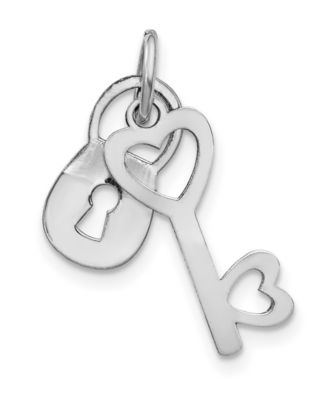 Macy's - Lock and Key Charm in 10k White Gold