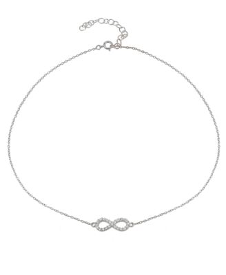 Giani Bernini - Cubic Zirconia Infinity Symbol Necklace in Sterling Silver or 18k Yellow Gold Plated Sterling Silver