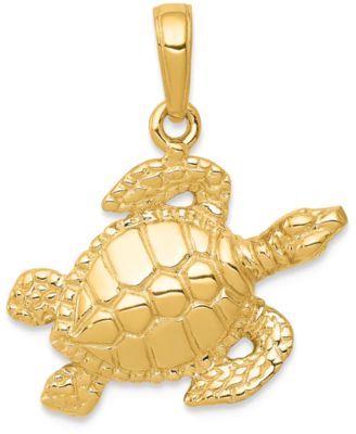 Macy's - Sea Turtle Charm Pendant in 14k Yellow Gold