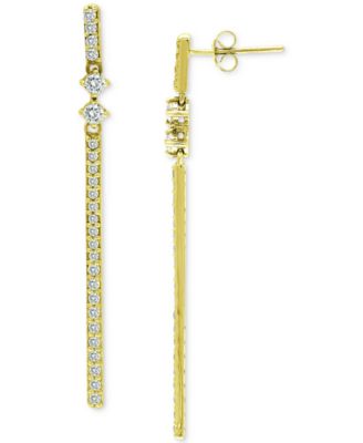Giani Bernini - Cubic Zirconia Linear Bar Drop Earrings