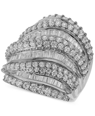Macy's - Diamond Baguette Statement Ring (4 ct. t.w.) in 14k White Gold