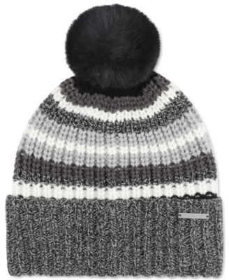 Michael Kors - Striped Ribbed-Cuff Hat