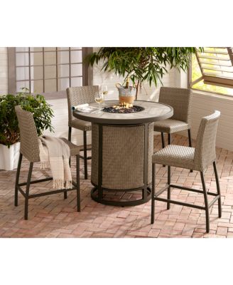 Agio - Ellery Outdoor 5-Pc. Chat Set (1 Fire Pit & 4 Stools)