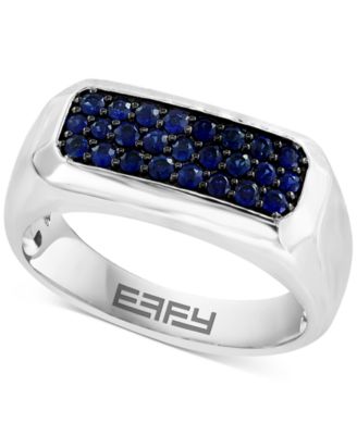 EFFY Collection - Men's Sapphire Cluster Ring (5/8 ct. t.w.) in Sterling Silver