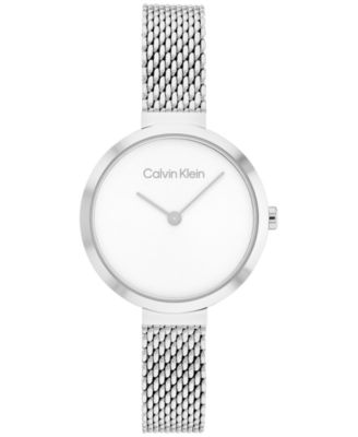 Calvin Klein - Women's Minimalistic Stainless Steel Mesh Bracelet Watch 28mm