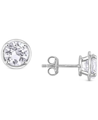 Macy's - Lab-Created White Sapphire Stud Earrings (3-1/4 ct. t.w.) in Sterling Silver
