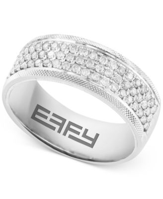 EFFY Collection - Men's Diamond Pav&eacute; Band (3/4 ct. t.w.) in 14k White Gold
