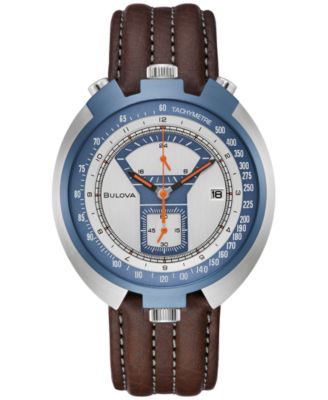 Bulova - Men's Chronograph Archive Parking Meter Brown Leather Strap Watch 43mm - Limited Edition