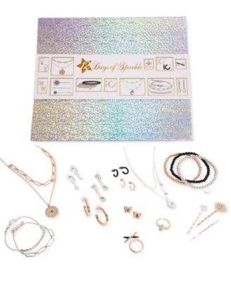 Jewelry Gift Set - 12-Pc. Holographic Advent Calendar- Twelve Days of Sparkle