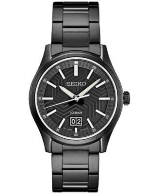Seiko - Men's Essentials Black Ion Finished Stainless Steel Bracelet Watch 40mm