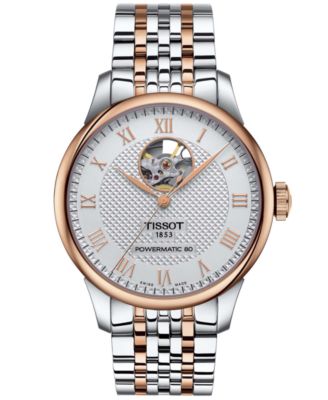 Tissot - Women's Swiss Automatic Le Locle Powermatic 80 Open Heart Two Tone Stainless Steel Bracelet Watch 39mm