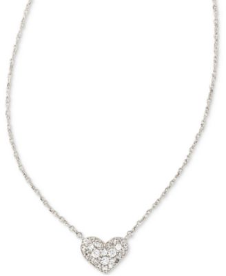 Kendra Scott - Gold-Tone Pav&eacute; Heart 19" Adjustable Pendant Necklace