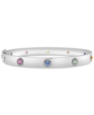 Macy's - Lab-Created Multi-Sapphire Bangle Bracelet (1-1/3 ct. t.w.) in Sterling Silver