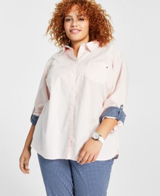 Tommy Hilfiger - Plus Size Cotton Roll-Tab Shirt