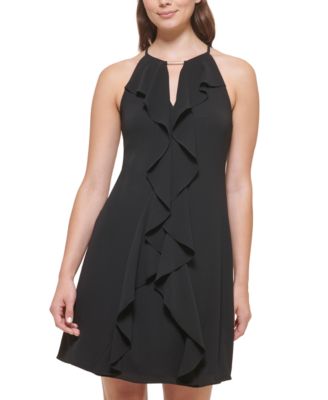 kensie - Halter-Neck Ruffle Dress