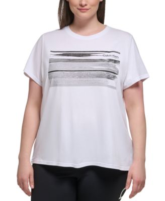 Calvin Klein - Plus Size Striped Graphic T-Shirt