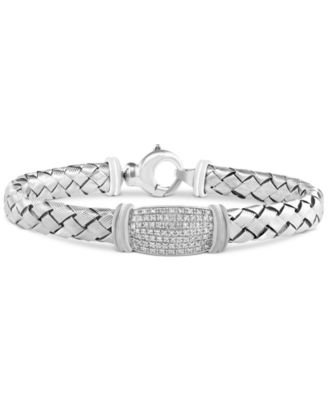 EFFY Collection - Diamond Pav&eacute; Woven Link Bracelet (1/4 ct. t.w.) in Sterling Silver