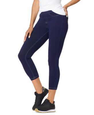 Hue - Women's Pull-On Mid-Rise Denim Capri Leggings