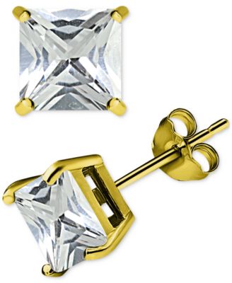 Giani Bernini - Cubic Zirconia Square Solitaire Stud Earrings