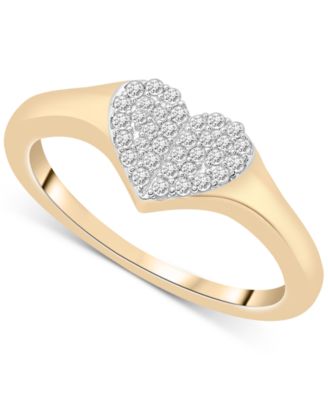 Wrapped - Diamond Heart Cluster Ring (1/6 ct. t.w.) in 10k Gold