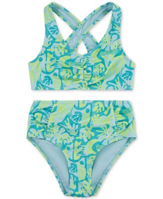 Hurley - Big Girls High-Waisted Two-Piece Printed Swimsuit