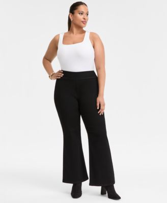 I.N.C. International Concepts - Plus Size High-Rise Pull-On Flared Jeans