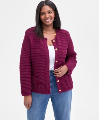 I.N.C. International Concepts - Plus Size Textured Button-Front Cardigan