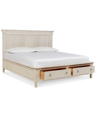 Furniture - Sag Harbor White Storage King Platform Bed