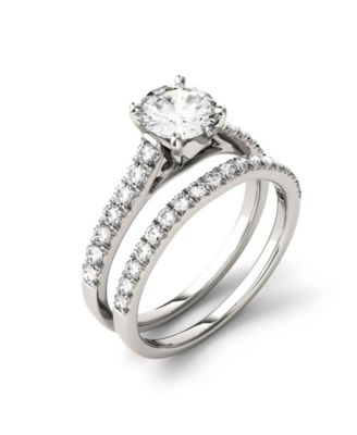 Charles & Colvard - Moissanite Bridal Set (1-5/8 ct. t.w. Diamond Equivalent) in 14k white gold