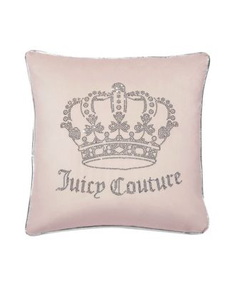 Juicy Couture - Velvet Gothic Rhinestone Crown 20" x 20" Throw Pillow