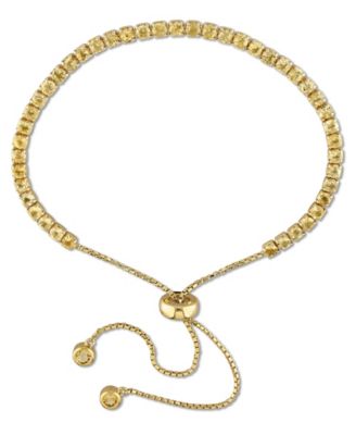 Macy's - Citrine (2-4/5 ct. t.w.) Tassel Bolo Bracelet in 18k Yellow Gold Over Sterling Silver