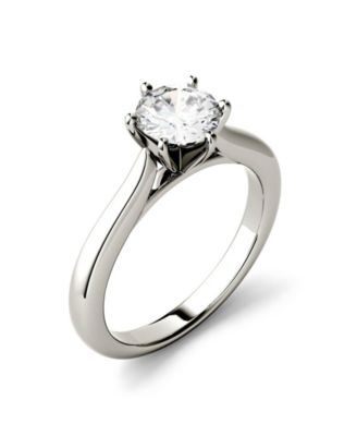 Charles & Colvard - Moissanite Solitaire Engagement Ring 1/2 ct. t.w. Diamond Equivalent in 14k White Gold