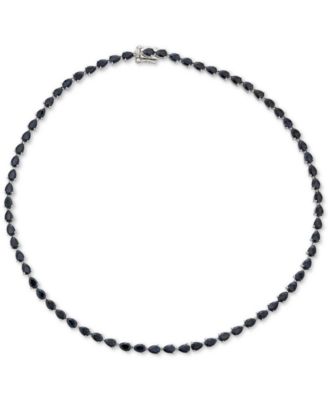 Macy's - Black Sapphire All-Around 18" Statement Necklace (34 ct. t.w.) in Sterling Silver