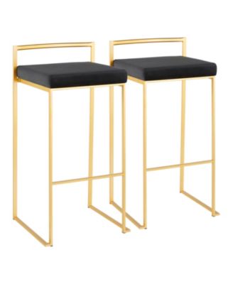 Lumisource - Fuji Gold Bar Stool, Quick Ship (Set of 2)