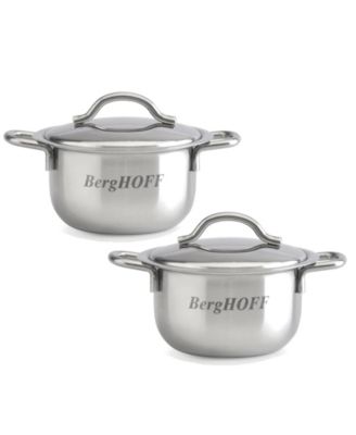 BergHOFF - Covered Mini Pots, 18/10 SS, Set of 2, 2.5"