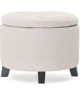 Finch - Bennett Round Storage Ottoman, Quick Ship