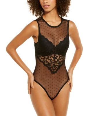 I.N.C. International Concepts - Sheer Swiss Dot Cupped Bodysuit