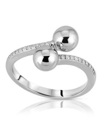 Macy's - Brilliant Bubbles Diamond (1/10 ct. t.w.) Bypass Ring Designed in Sterling Silver, 14k Yellow Gold over Sterling Silver or 14k Rose Gold over Sterling Silver
