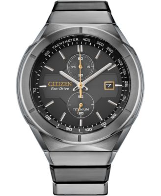 Citizen - Men's Chronograph Armor Eco-Drive Silver-Tone Titanium Bracelet Watch 44mm