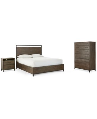 Furniture - Gatlin 3-Pc. Brown Bedroom Set, (King Storage Bed, Nightstand & Chest)