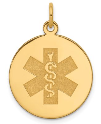 Macy's - Medical Info Charm Pendant in 14k Gold