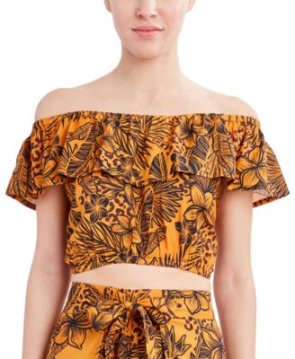 BCBGeneration - Jungle Queen Printed Cropped Swim Cover-Up